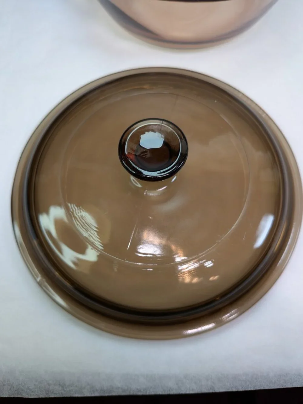 Vintage Visions Amber Glass 0.5L Saucepan & Lid Petit Pot V-0.5-B matching lid